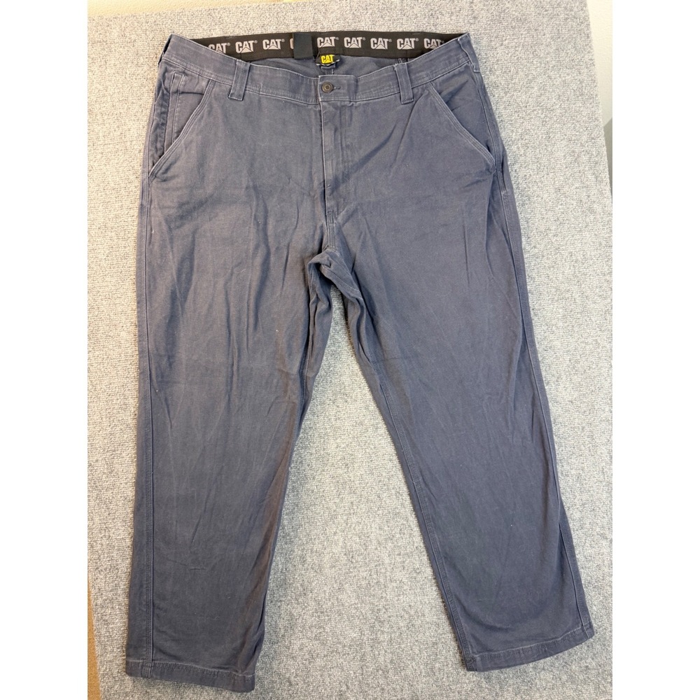 CAT Caterpillar Mens 40x30 Navy Blue Cotton Stretch Workwear Utility Pants China